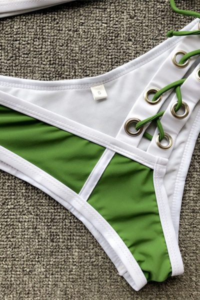купальник раздельный со шнуровкой зеленый купальник раздельный со шнуровкой зеленый