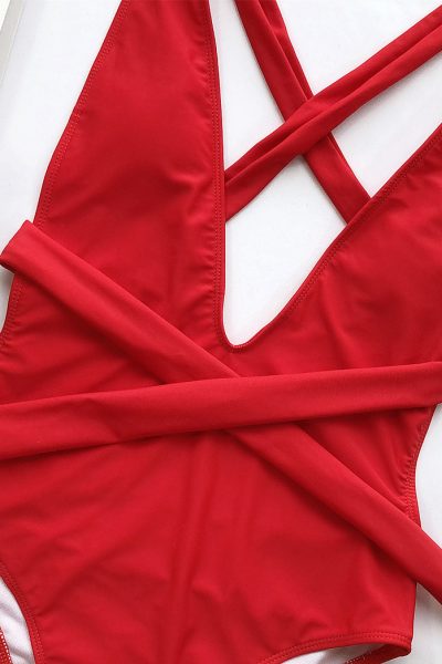 купальник слитный красный с лямками Купальники и фитнес одежда Краснодар Fitneslavka