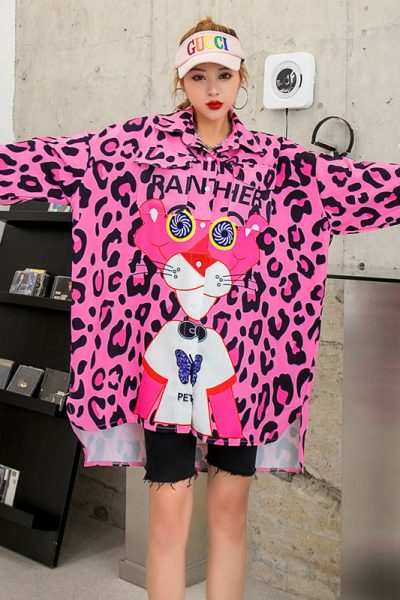 Розовое платье рубашка Розовая Пантера