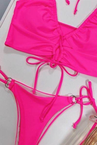 купальник раздельный розовый на завязках купальник раздельный розовый на завязках